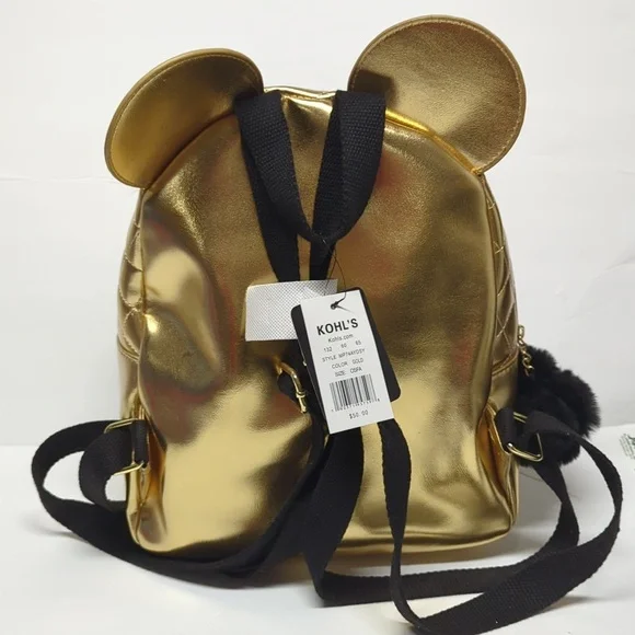 Disney Gold Quilted Minnie Mouse Backpack - Picture 4 of 8